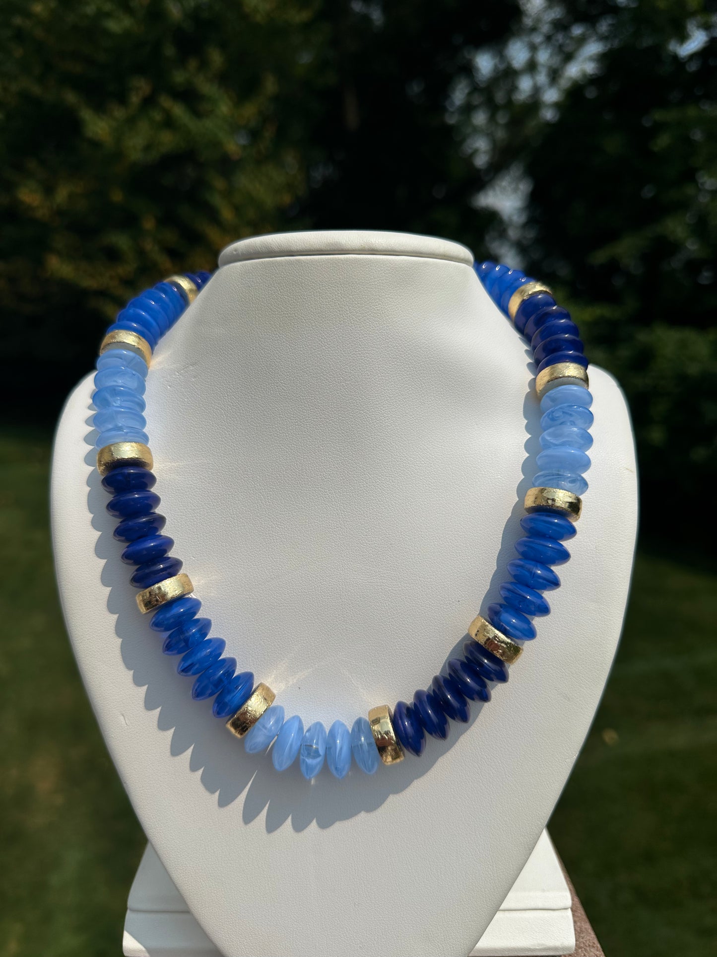 Safira Blue Beaded Necklace