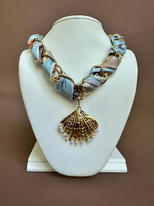 Santorini Seashell Scarf Necklace