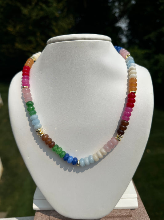 Summer Dark Sunset Beaded Necklace